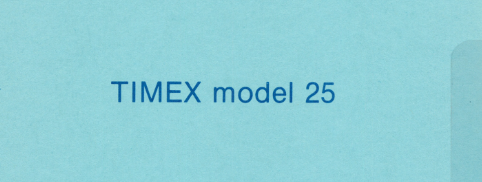 Timex M25 Service Manual